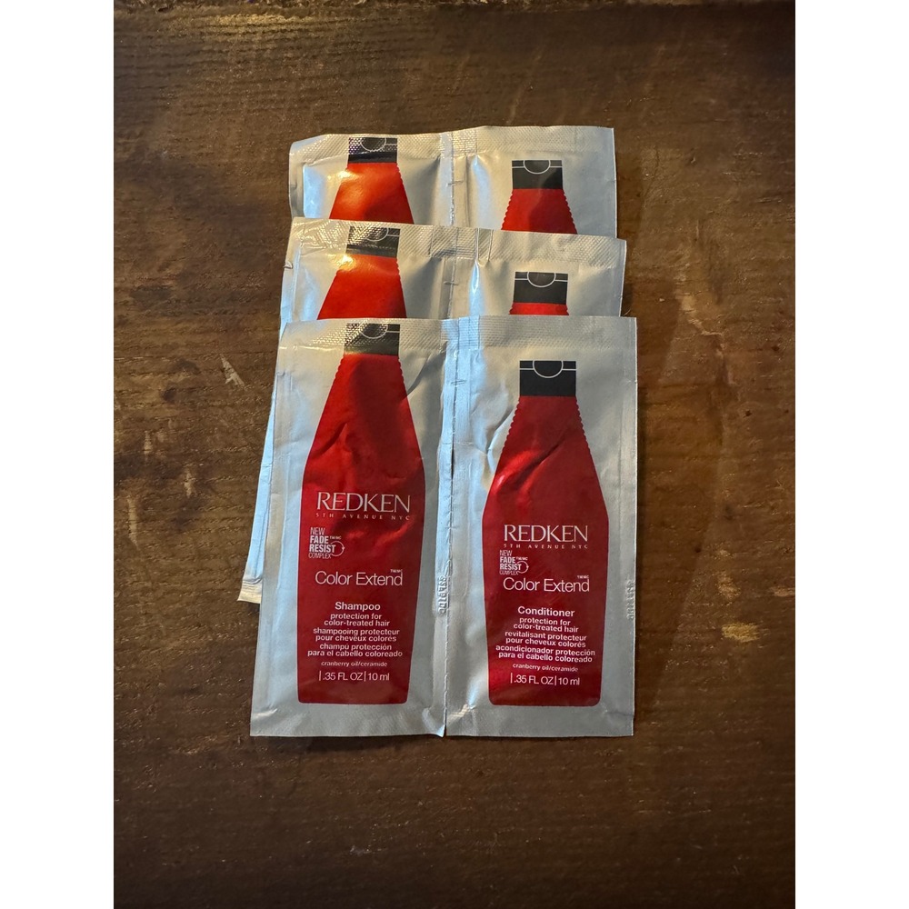 Redken Color Extend Shampoo and Conditioner Travel Packets 3 Packs of 2 Samples